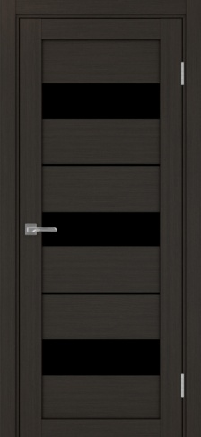 Полотно Турин  526 венге Размер 800х2000мм Покрытие Экошпон Стекло Черное